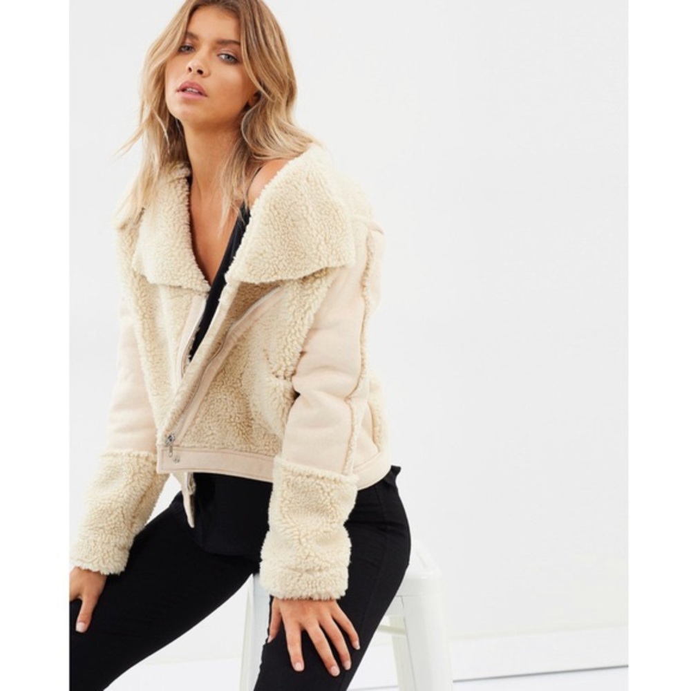 Mink Pink Sherpa Moto Jacket